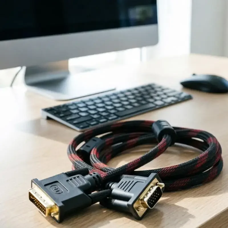 24+5 to VGA Cable, 1.4M Screen Line for Home Monitor Viewing