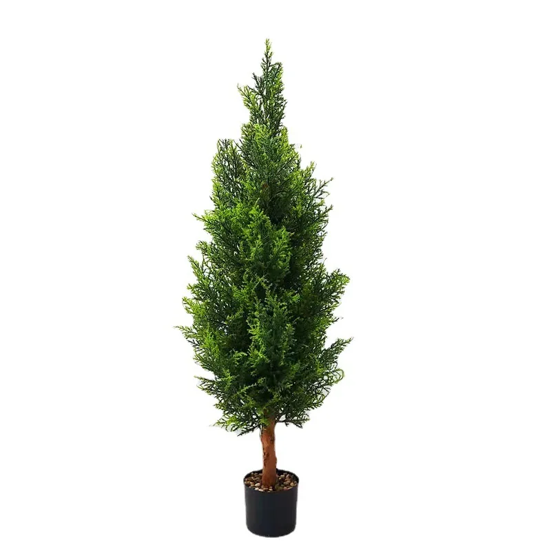#￥Jumei Cypress Tower-Shaped Artificial Bonsai Tree Modern Design Eco-friendly Plastic Natural Touch Leaf Indoor Outdoor Home