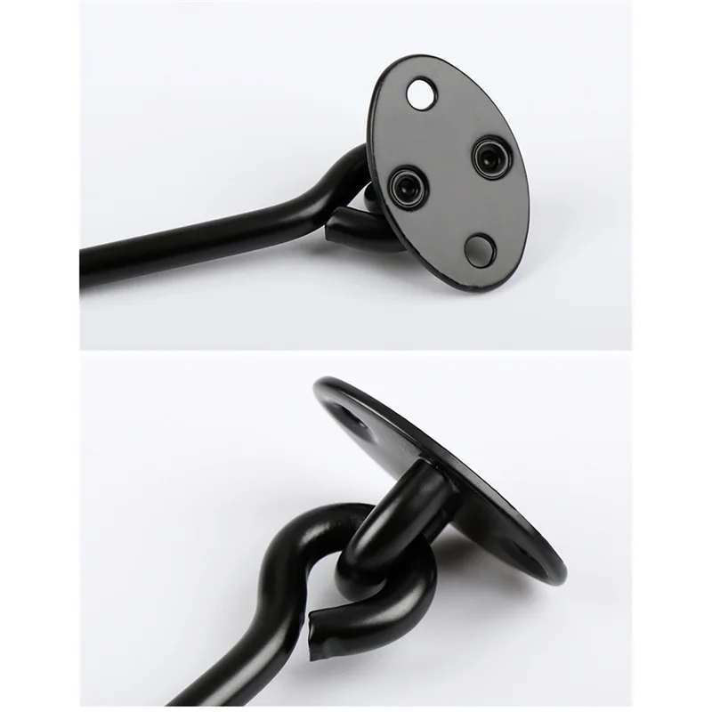 ABLK ドア用フックアンドアイラッチ、4インチフックロック、ドア、窓、木製フェンスに適したリッチブラックアイフックラッチ