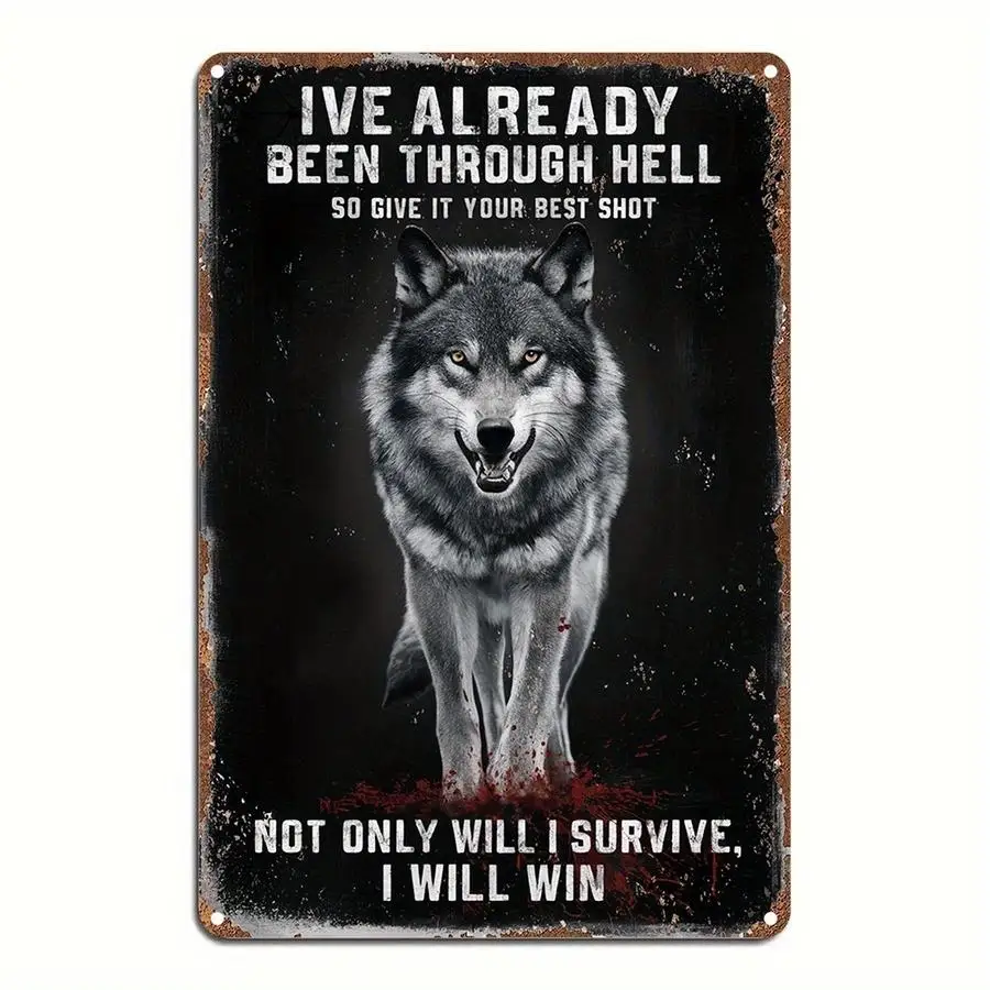 1/5/10/20/50/100pcs 2D Flat, 2D Plane - 2D Design Inspirational Wolf Themed Wall Art, Perfect for Home Decor in Cafes, Kitchens,