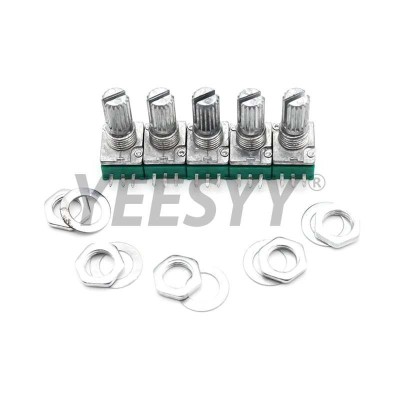 5Pcs Potentiometers B1K 5K 10K 20K 50K 100K 500K Industrial Switches RK097 RK097N 3Pin Switch Audio Shaft 15mm Amplifier Sealing