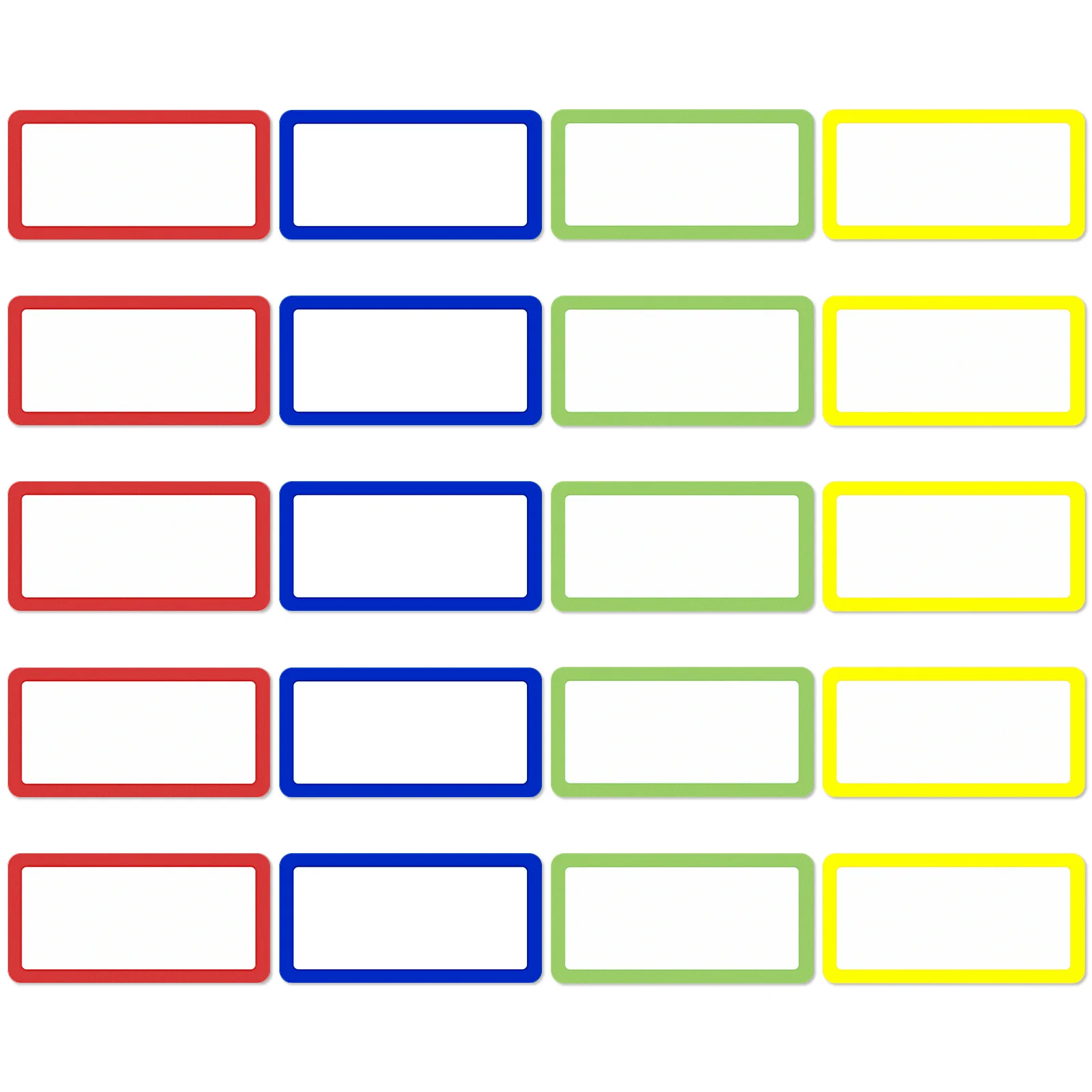 20 قطعة ملصق مغناطيسي قابل لإعادة الاستخدام 10x5 سنتيمتر سطح قابل للكتابة للمسح الجاف مع حدود بلون لرف خزانة الثلاجة #2