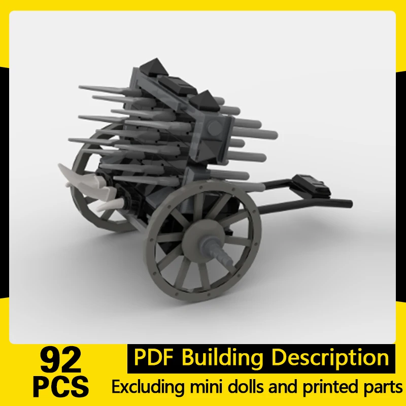 Medieval Castle Model MOC Building Bricks Army Hwacha Cart Modular Technology Gifts Holiday Assemble Children Toys Suit