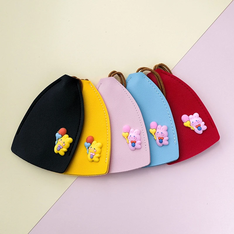 Creative Pull Out Key Sleeve Large Capacity Keychain Cute Pouch Keychain Organizer Cartoon Animal PU Leather Car Key Case Holder