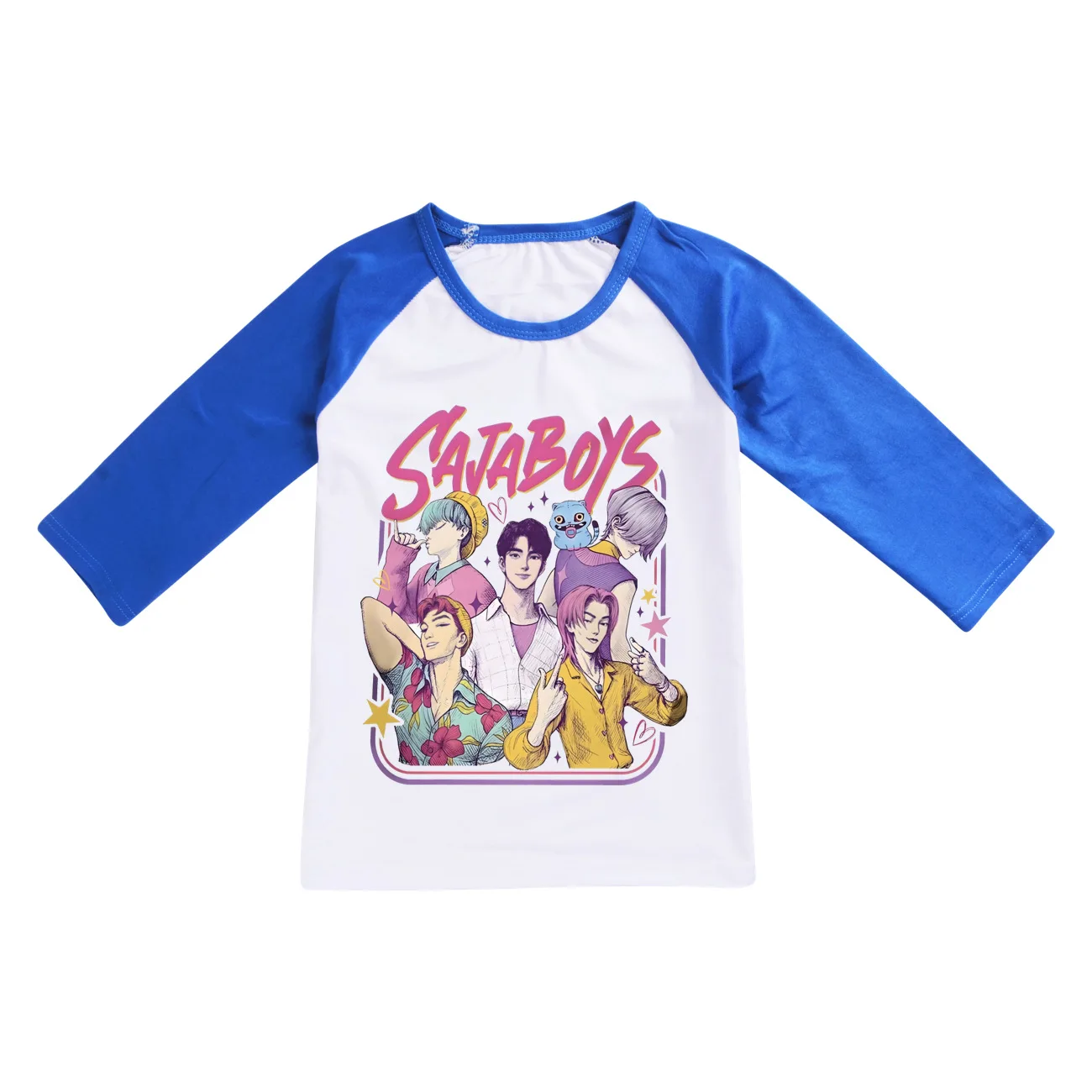 

KPop Demon Hunters SAJABOYS Kids T Shirt Fashion Cartoon Casual Clothes Youth Teen Boys Loose O-neck Girls Long Sleeve Tops