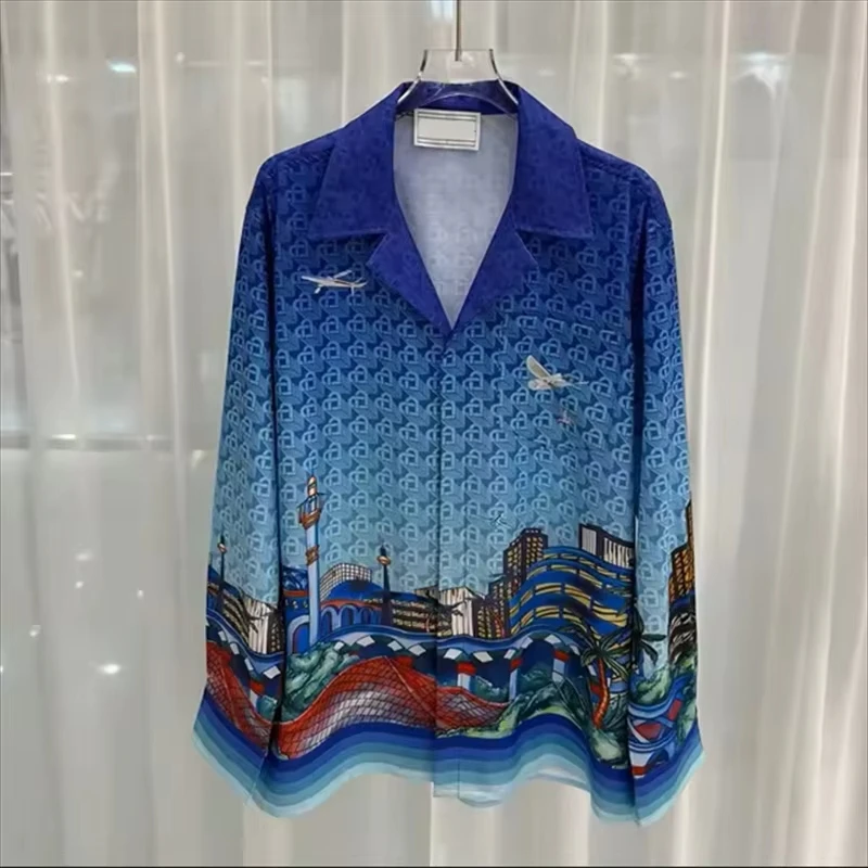 2026 Unisex Casual Long Sleeve Shirt, Printed Men's & Women's Top 100% Polyester Fiber Fashion Comfort Wear