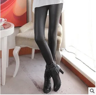 New Autumn 2024 Fashion Faux Leather Sexy Thin Black Leggings Calzas Mujer Leggins Leggings Stretchy Plus Size