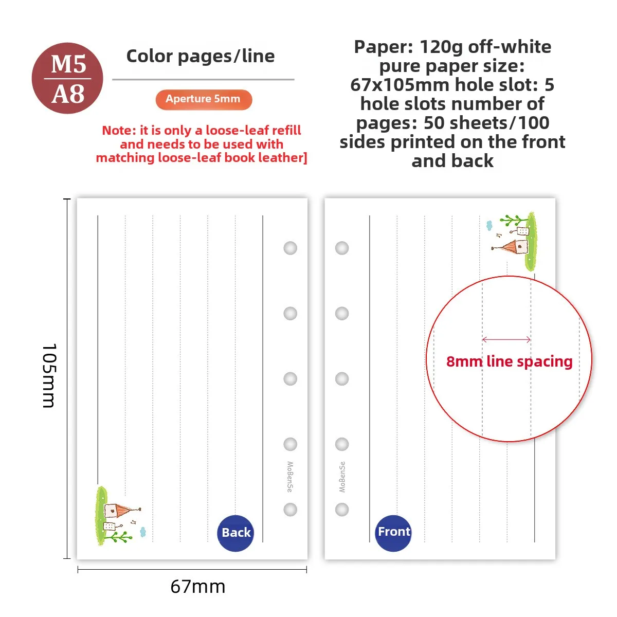 Variant: Vertical lin50sheets