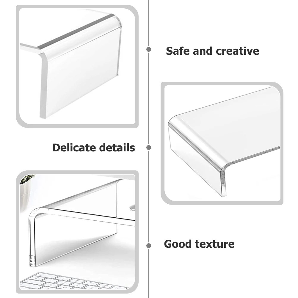 Acrylic Monitor Stand Small Elevator Computer Screen Laptop Holder Clear Neck Support Riser Stand Gaming Pc Storage Solution