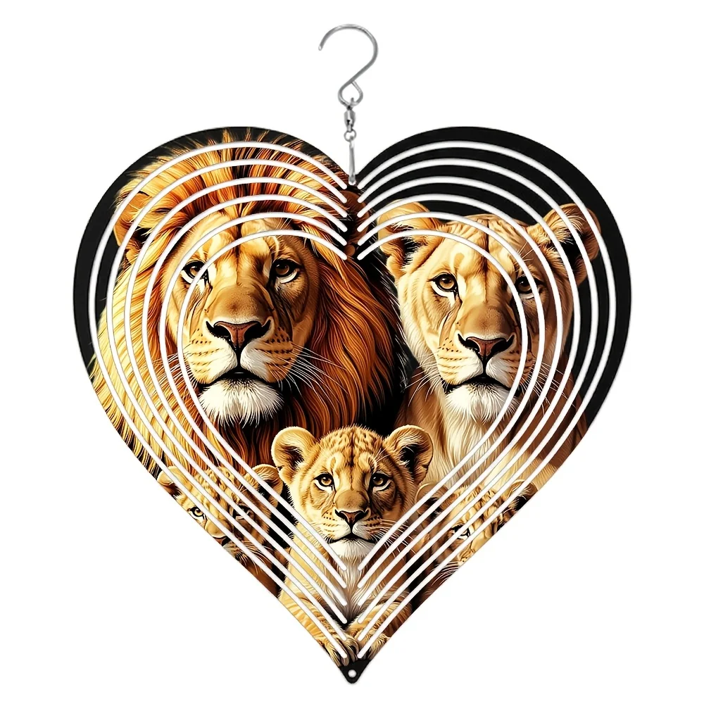 Wind Chime, Complete Lion Family Portrait Hanging Ornament, a Heartfelt Gift for Couples and Family Members