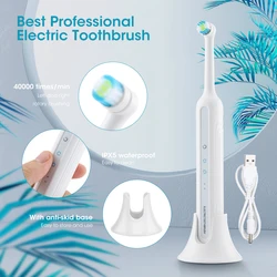 Rotary Electric Toothbrush Adult 360° Rotation 40000/min Clean USB Charging Tooth Brush Teeth Oral Care 3pcs Brush Heads