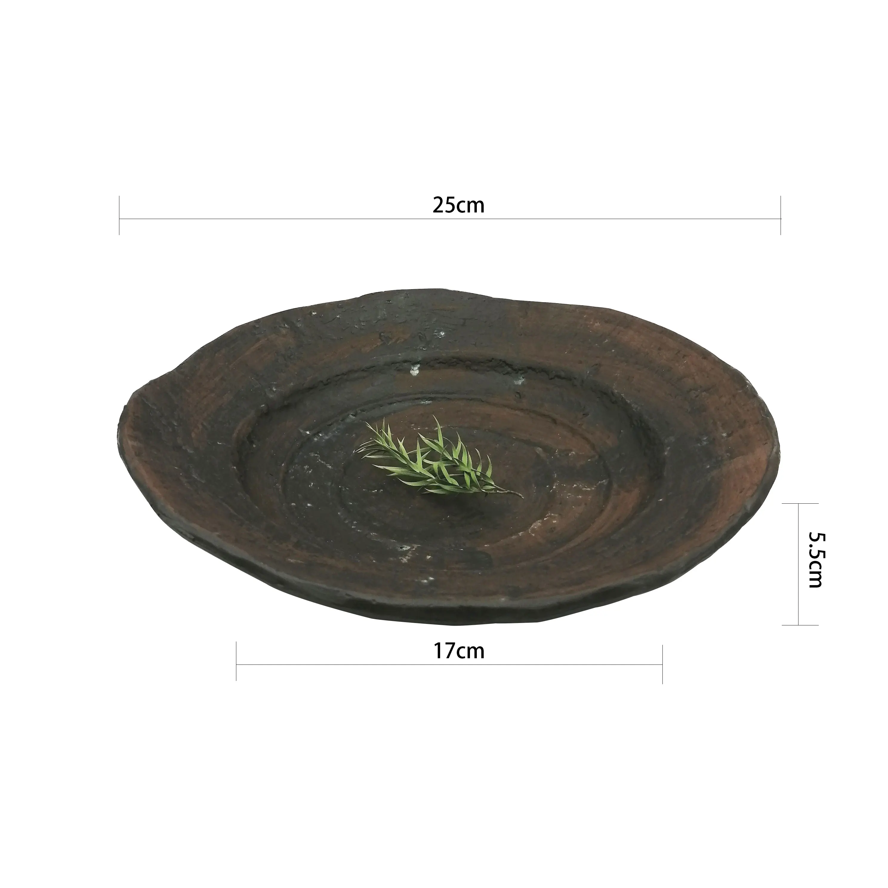 Creative retro irregular plate frosted unglazed disc coarse pottery ceramic soup sashimi plate salad plate dim sum