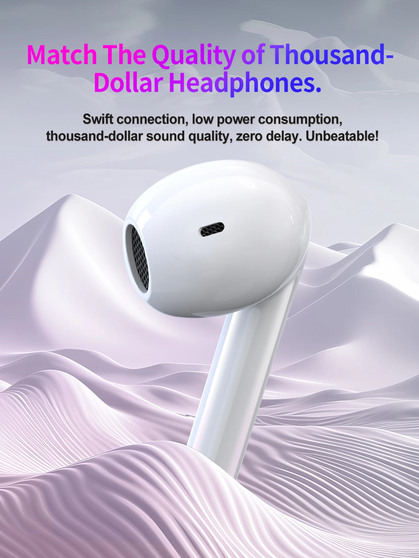 سماعات أذن Air Pro بلوتوث لاسلكية، سماعات صوت HiFi، سماعات أذن منخفضة الكمون مقاومة للماء لهاتف IPhone Android