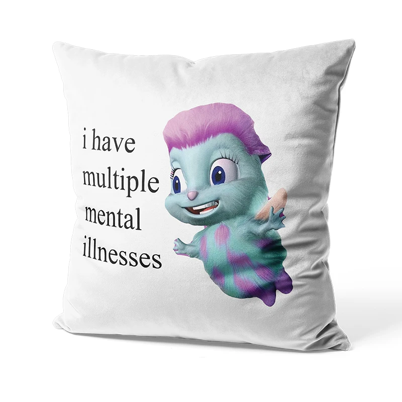 Aertemisi 18'' x 18'' Bibble I Have Multiple Mental Illnesses Square Throw Pillow Cushion Covers Cases Pillowcases 45cm x 45cm