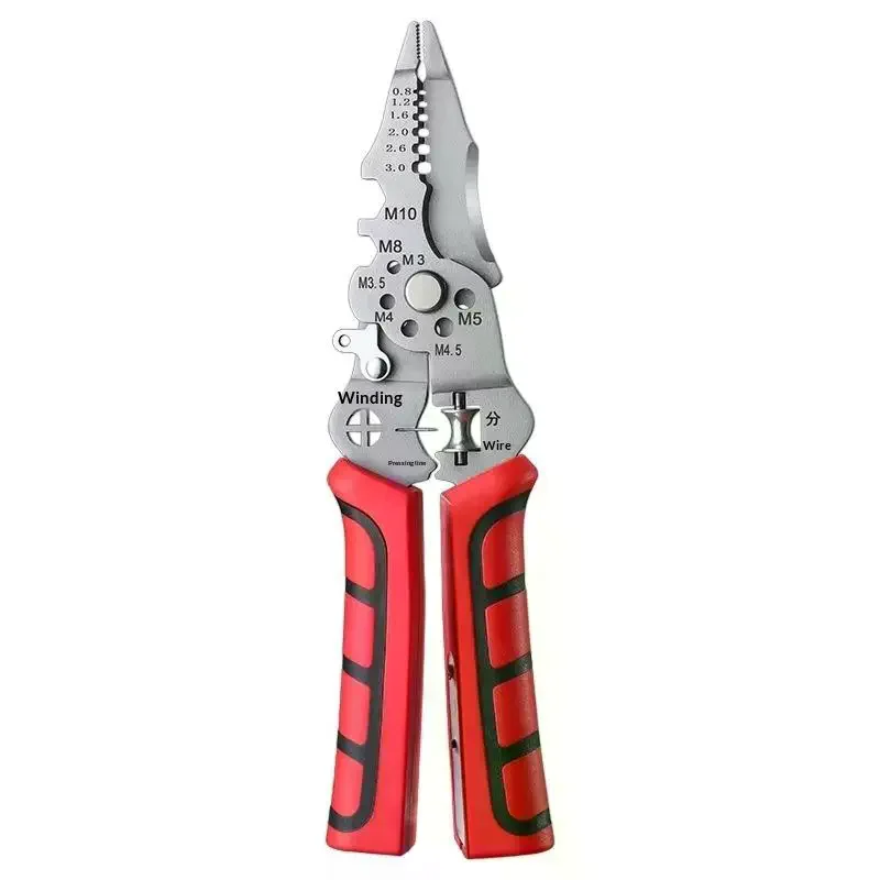 1Pcs Foldable Cable Cutter Crimper Tool 28 In 1 Wire Stripper With Electrical Test Pen Electrical Folding Pliers For Cutting