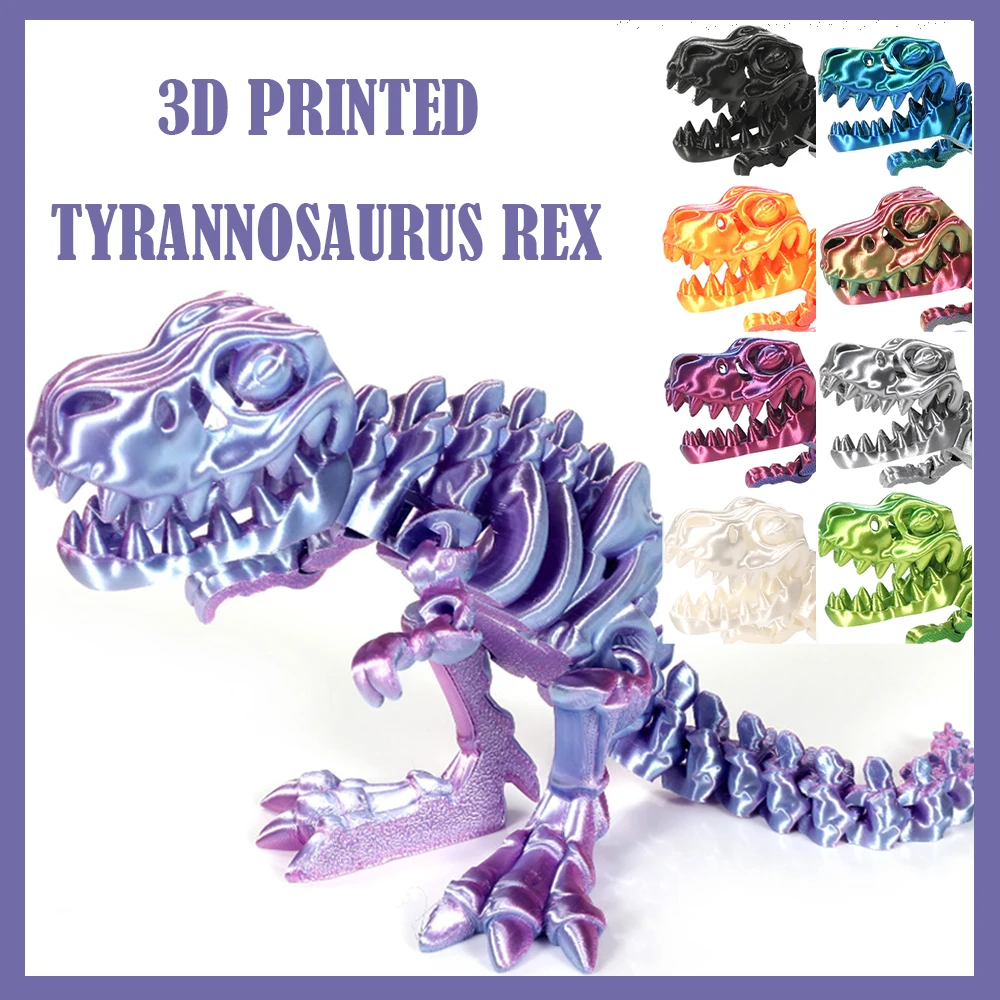 3D Printed Figures Toys Tyrannosaurus Rex Model Ornament Kids Toys Realistic Animals Decorative Desktop Creative Novelty Toy