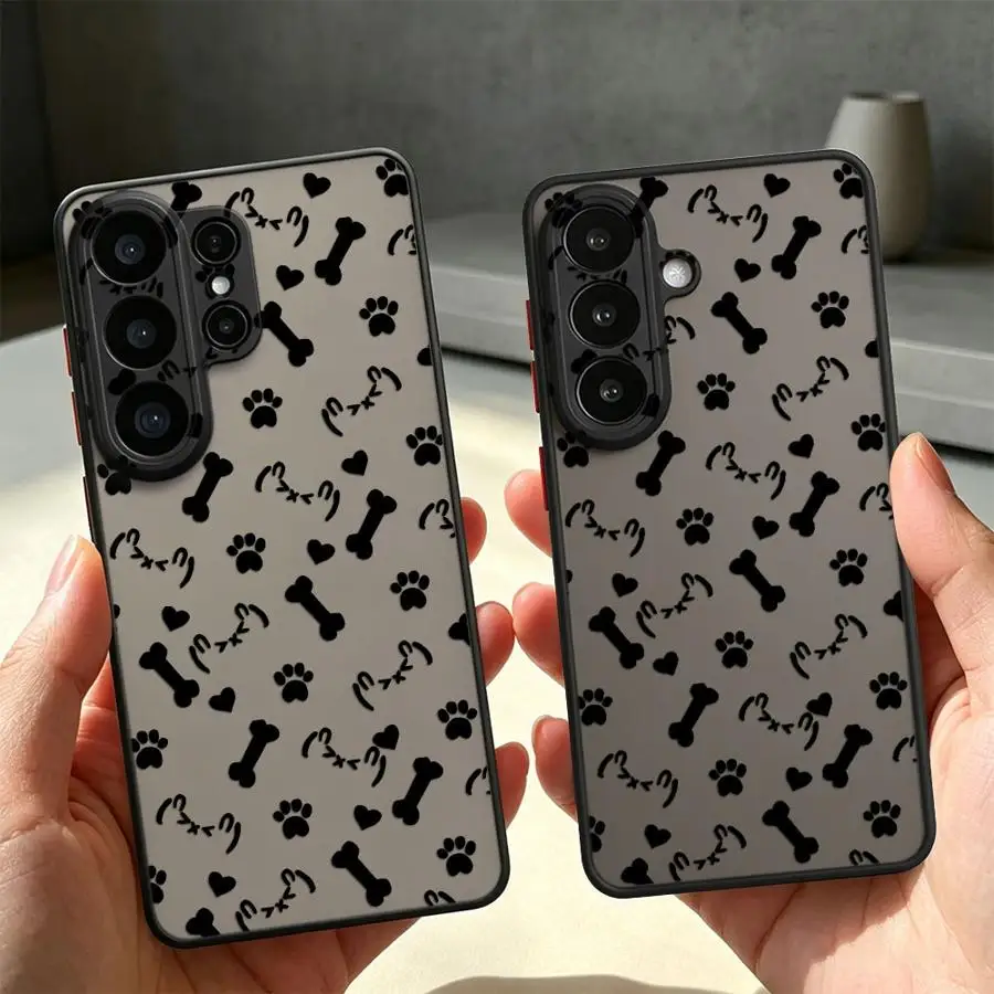 Coque Arrière Texture Os Sans Soudure Paw Bone pour Samsung Galaxy S26 S25 Ultra Note 20 Ultra 10+ S22 S20 FE S21 S23 FE S24 Plus