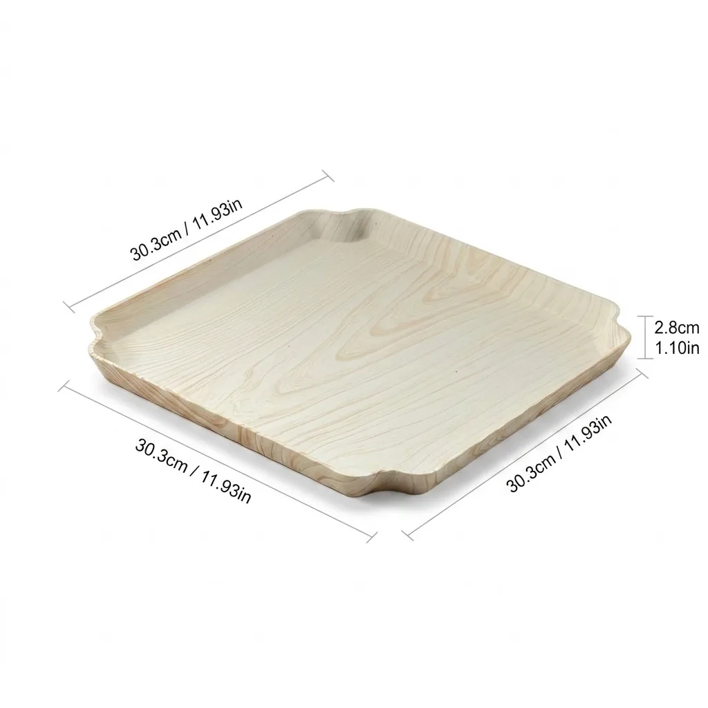 Plastic opbergbakje met houtlook voor badkamer, aanrechtblad organizer voor cosmetica, parfum, huidverzorging, stapelbare make-up organizer