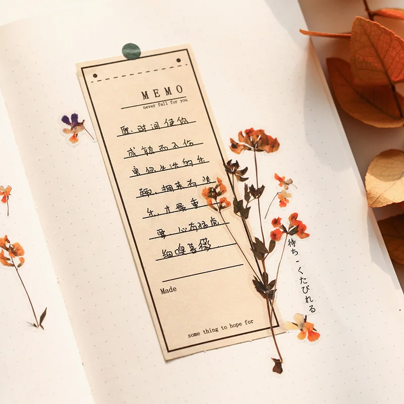 Cheap Kawaii Stationery PET Stickers Flower Series of Small Fresh Plant Handbook DIY Shaped Decorative Material Stickers