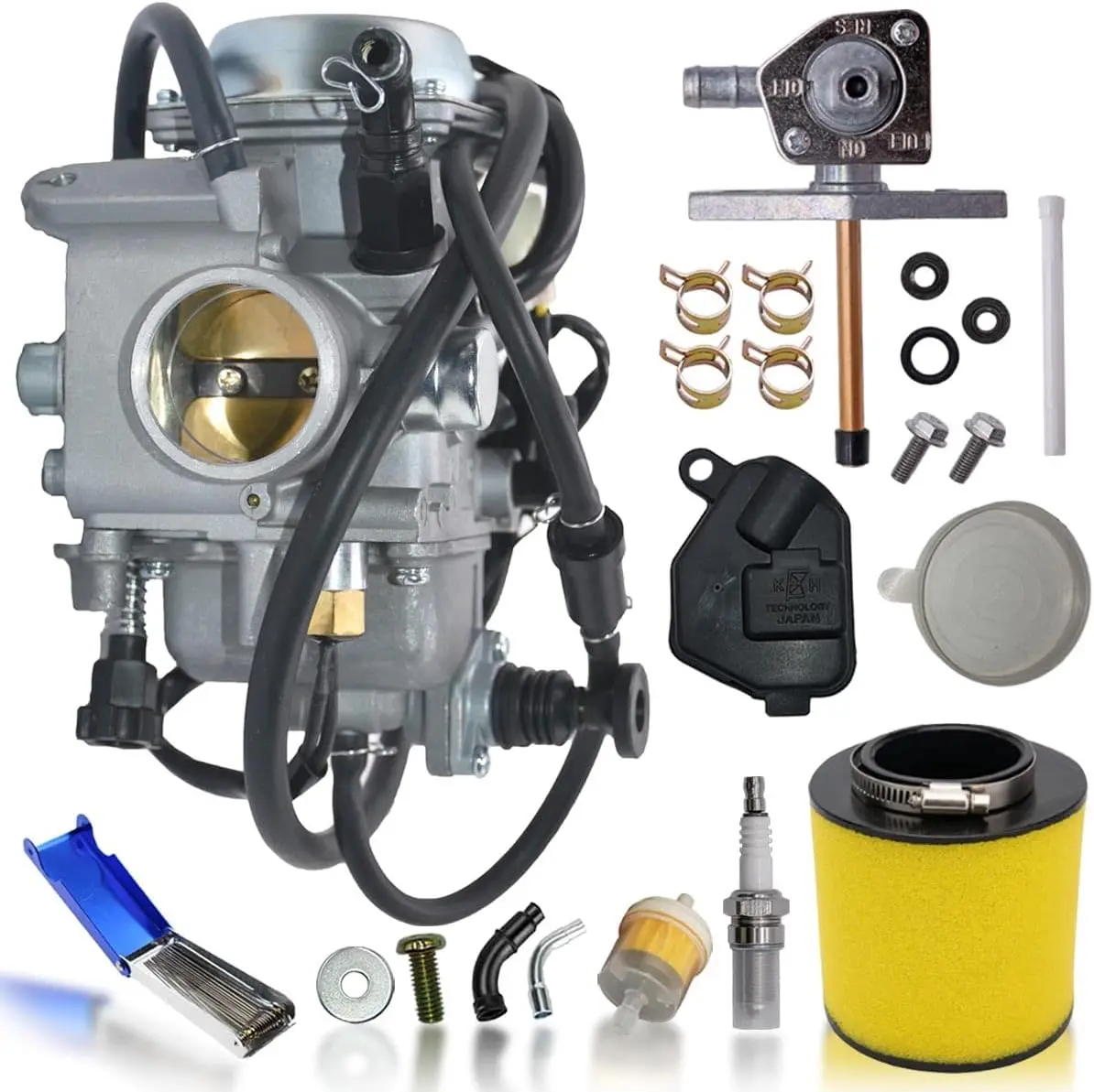 TRX350 Carburetor with Air Filter for Honda Rancher 350 2000-2006 | OEM# 16100-HN5-M41 16100-HN5-305