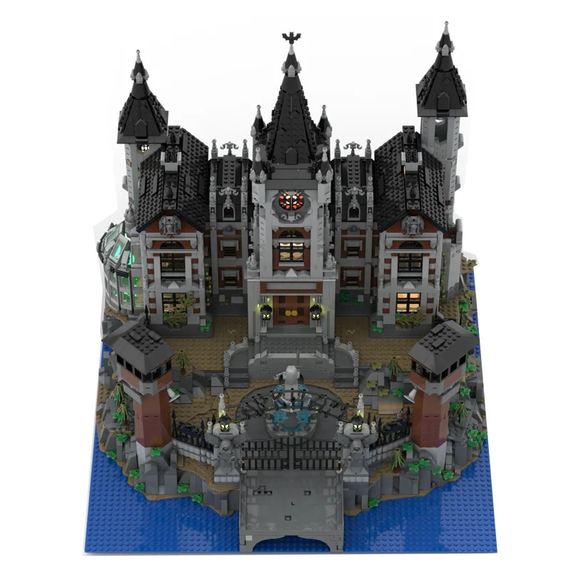 6726PCS Movie Series MOC City Modular Arkham Asylum Architecture Creative Building Blocks Toys Gift MOC-158329