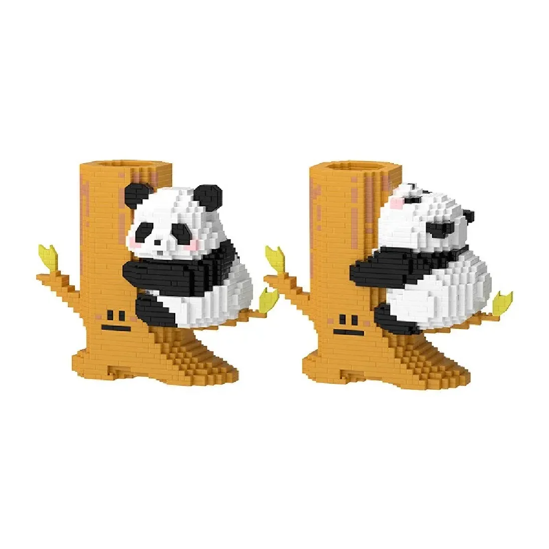 Cute Panda Model Blocks Educational Assembled Mini Bricks Toys Office Pen Holder Kawaii Panda Tabletop Ornaments DIY Gifts