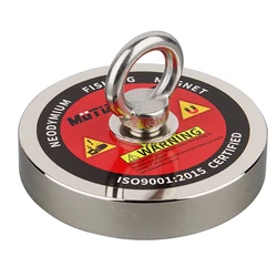 600KG Heavy Duty Neodymium Fishing Magnet N52 Retriving Magnetic Ring Treasure Hunt