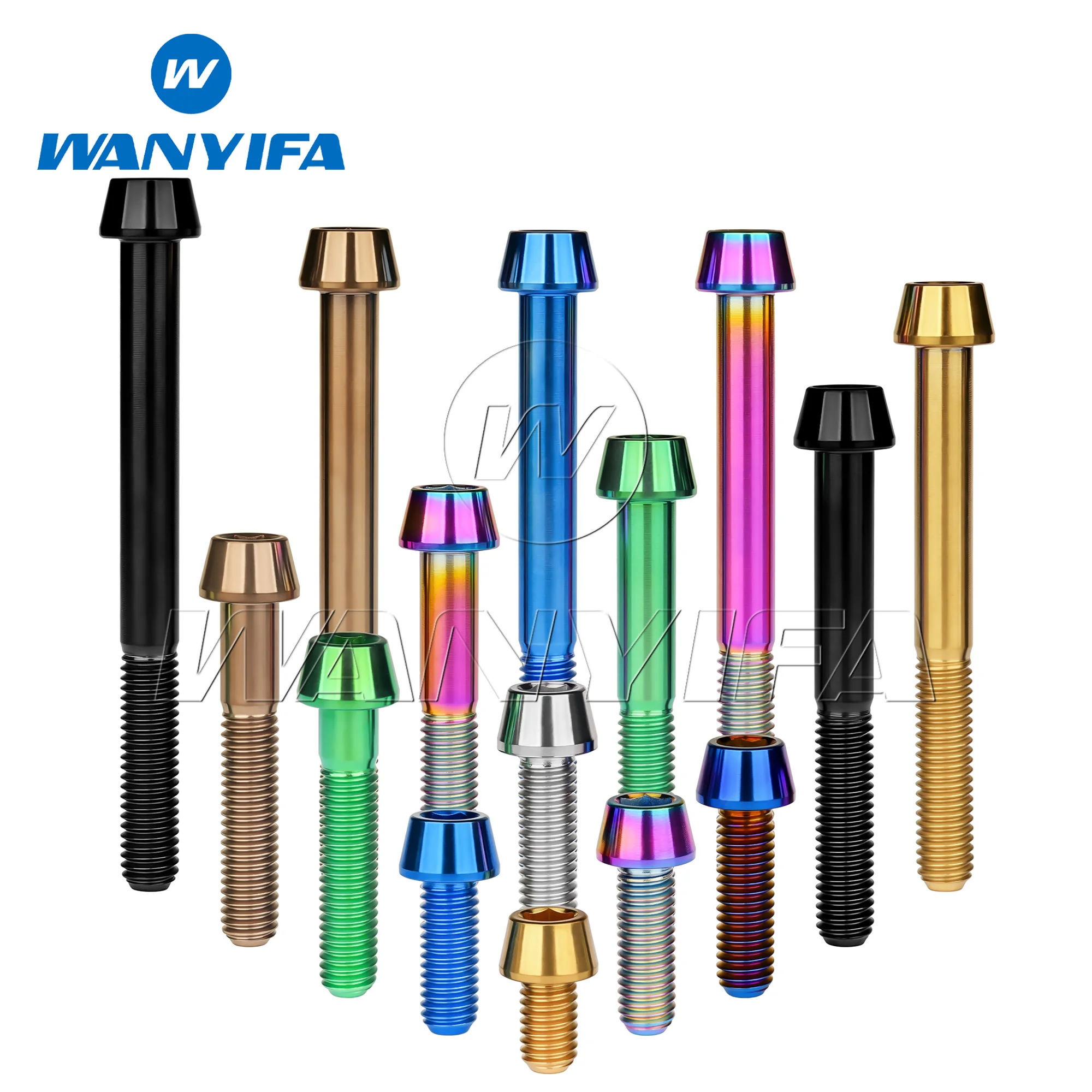 Wanyifa parafuso de titânio, m6x 10 15 16 18 20 25 30 35 40 45 50 55 60 65mm chave cônica parafuso chave allen para fone de ouvido de bicicleta