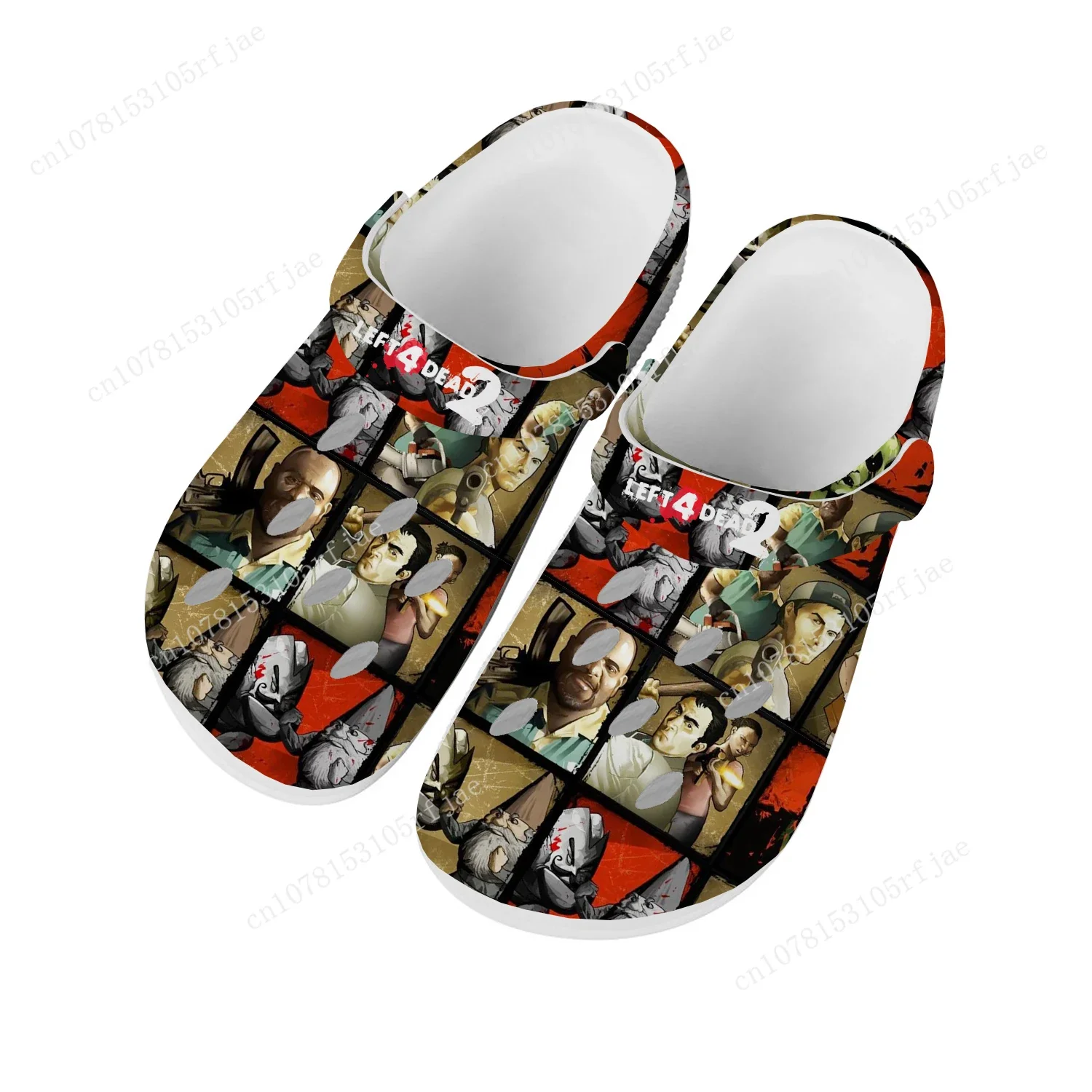 

Left 4 Dead 2 Home Clogs Cartoon Game Mens Womens Youth Boys Girls Sandals Shoes Garden Custom Made Shoes Beach Hole Slippers