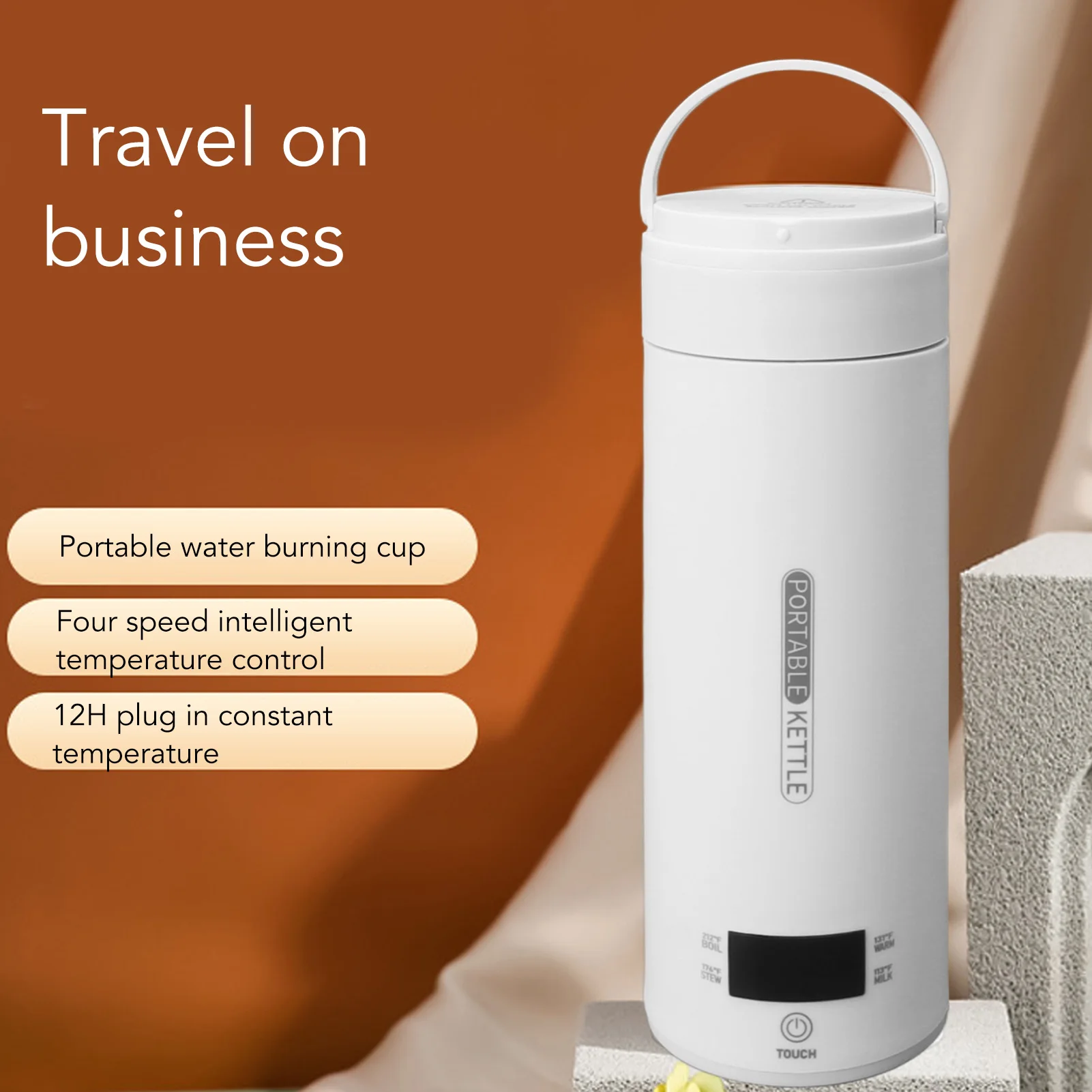 110V Portable Kettle, Travel Electric Kettle Small Electric Tea Kettle with 4 Variable Presets 500ml Personal Hot Water Boiler