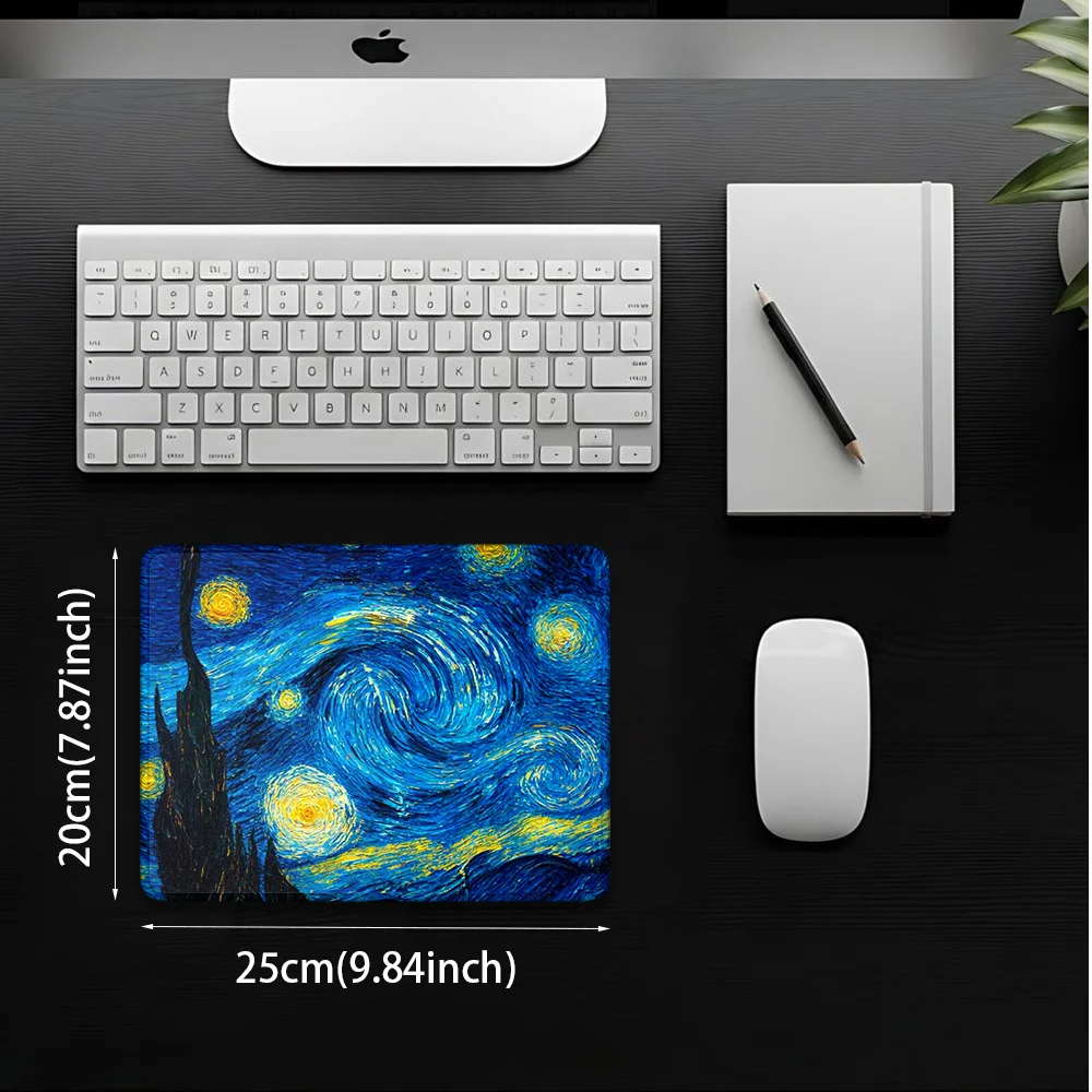 Small Office Mouse Pad Gaming Accessories Vincent Van Gogh Computer Offices Deskmat Mausepad Desktop Mat Mousepad Gamer Mouspad view 5