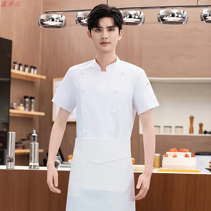 Canteen·Catering Hotel Restaurant Kitchen Work Chef Short Sleeve Pastry Chef Summer Thin Kitchen Jacket