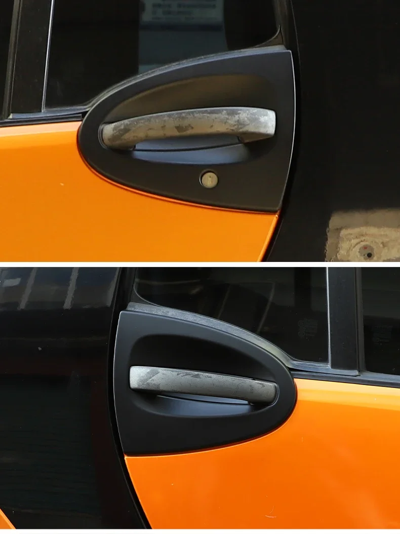 ABS Carbon Faser Für Mercedes Benz Smart 451 Fortwo 2009-2015 Auto Außentür Griff Abdeckung Trim Dekor Aufkleber zubehör – Detail 2