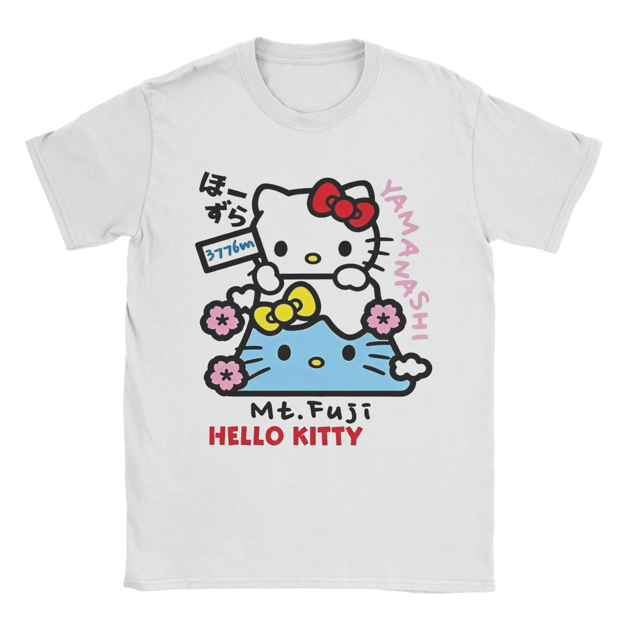 

Mens Womens Hello Kitty Japan Place Name Shirt Pure Cotton Printed T-Shirt hellokitty Top Clothing