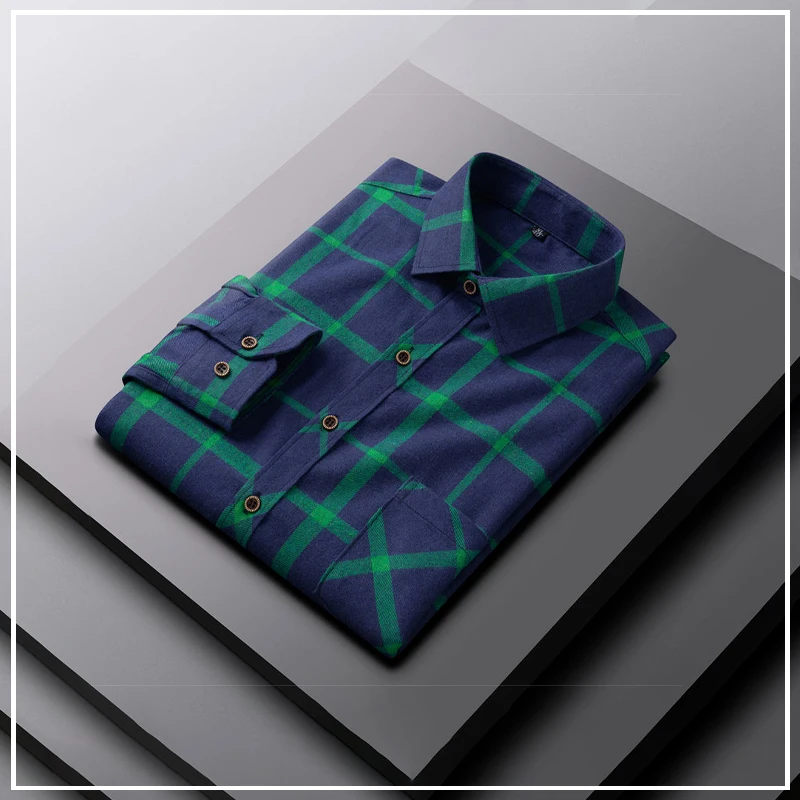 Camisa holgada informal para hombre, camisa de gran tamaño con estampado a cuadros y cuello tipo Polo, edición coreana, primavera y otoño, 2024