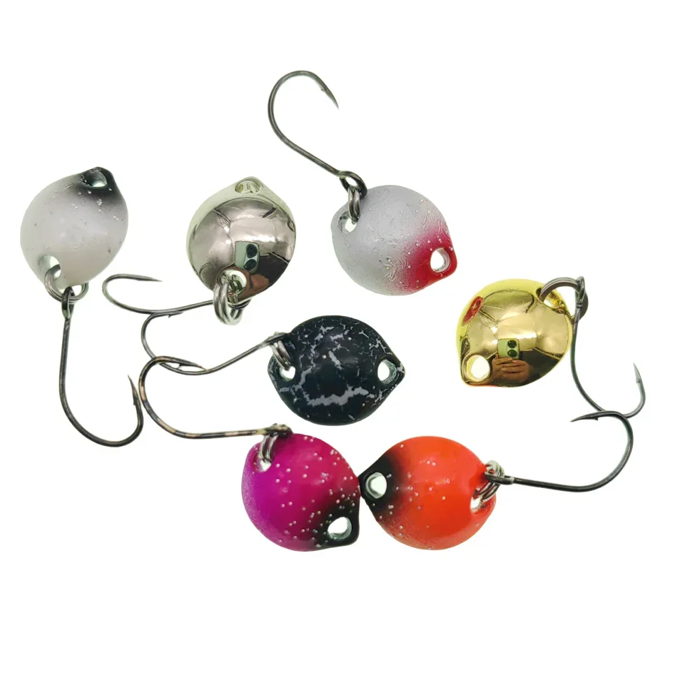MUKUN 7Pcs Multicolor 1.4cm 1.8g Mini Spoon Lure Hard Bait Spinnerbait Isca Artificial Pesca Wobblers Fly Fishing Tackle view 3