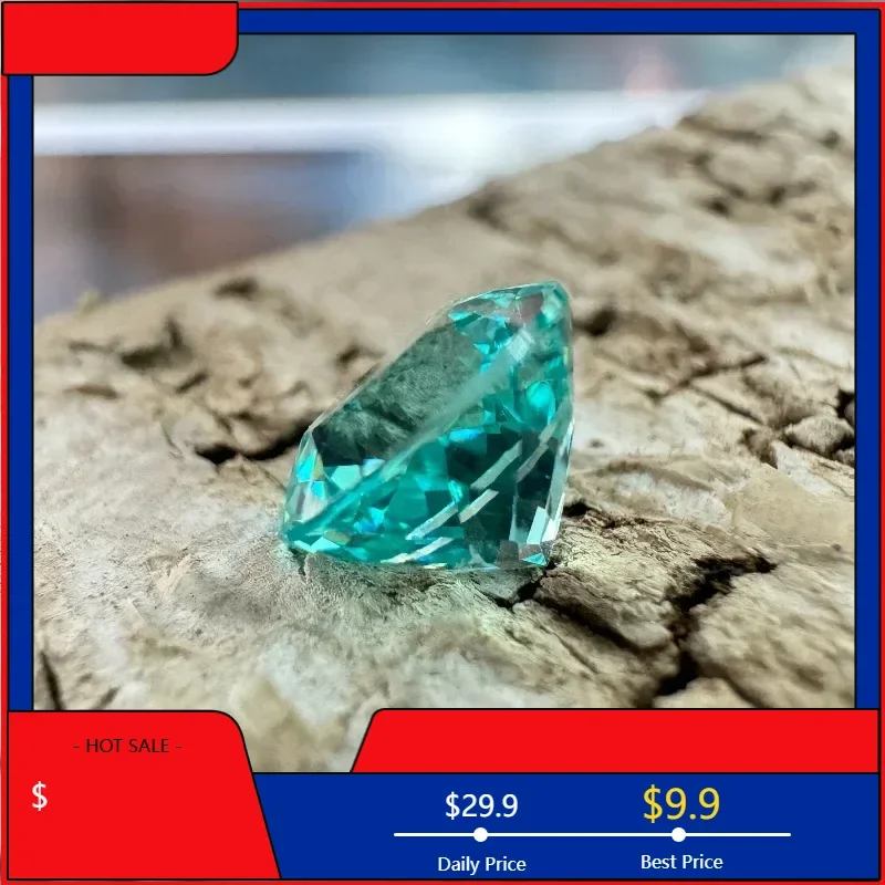 

Lab Grown Paraiba Round Cut Gemstone for DIY Advanced Jewelry Making Inlay Ring Necklace Bracelet Selectable AGL Certificate