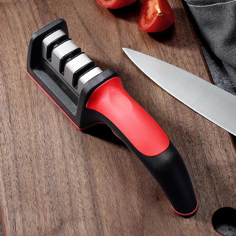 

Household handheld three-stage sharpening stone kitchen small tool multifunctional quick sharpener sharpening tool