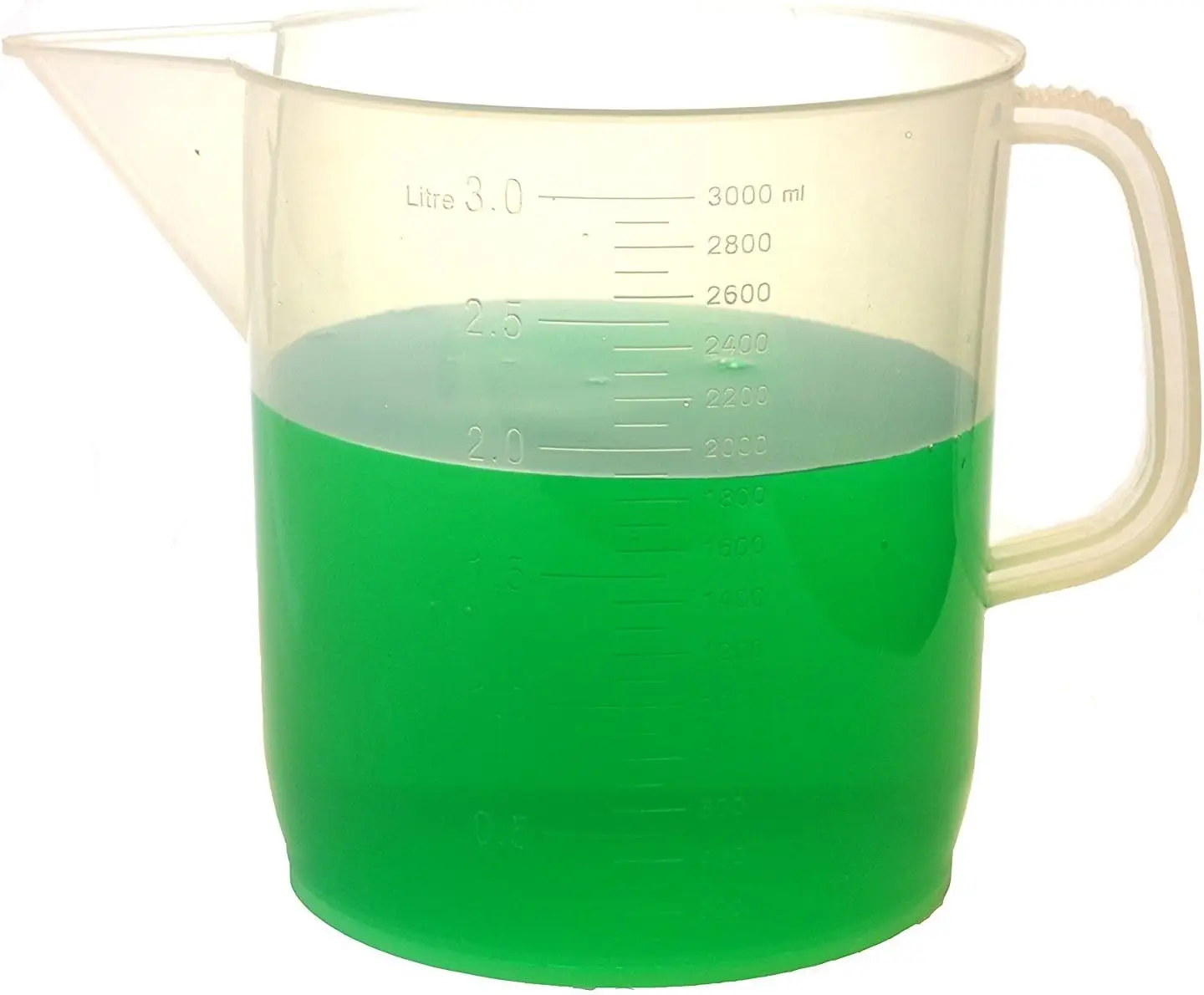 

Мерный кувшин из полипропилена на 3 л, химически стойкий и автоклавируемый, европейский дизайн с градуировкой