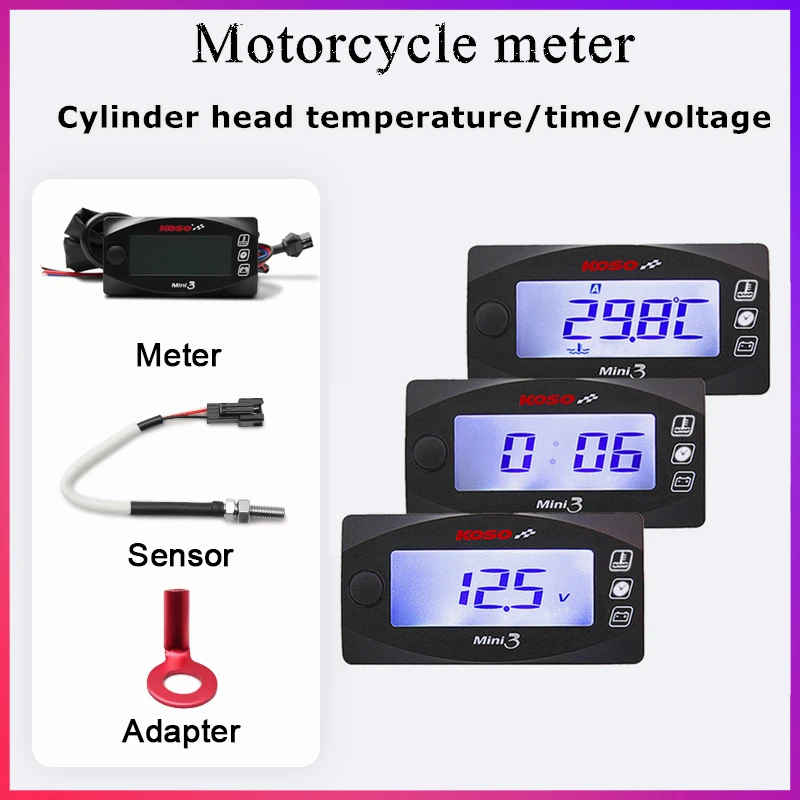 Koso woltomierz głowica cylindra temperatura Timer dla cb500x nmax125 XMAX250 300 NMAX CB 400 termometr motocyklowy