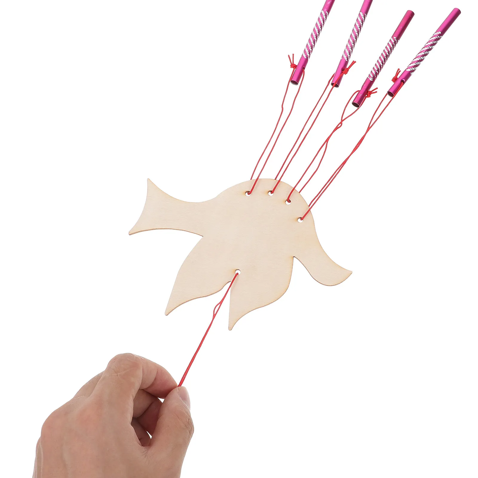 5Sets DIY Wooden Wind Chime Kit Kids Classroom Birthday Party Craft Favors Small Wood Wind Chimes for Kids Painting Creative