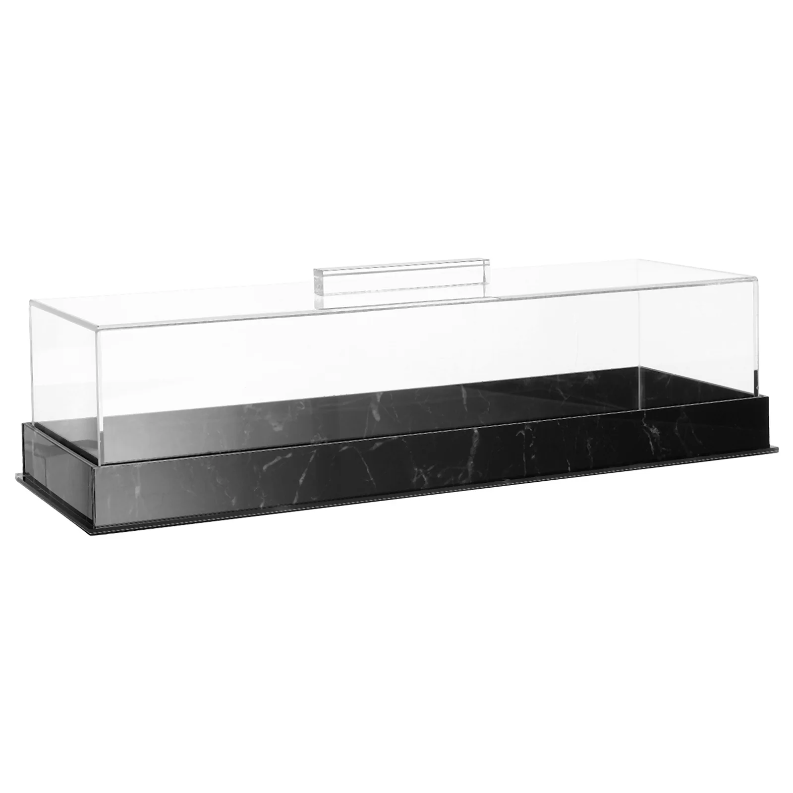 

Rectangular Marble Cake Tray Acrylic Display Cover Elegant Dessert Stand Party Wedding Serving Platter Pastries Showcase