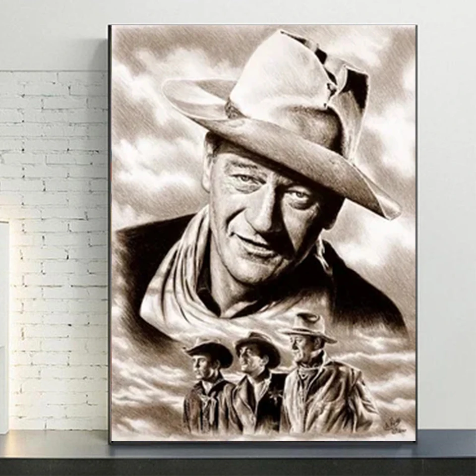 Cowboy John Wayne 5D DIY Diamond Painting Novelties 2024 Embroidery Cross Stitch Puzzle Crafts Full Drill Mosaic Rhinestone Art