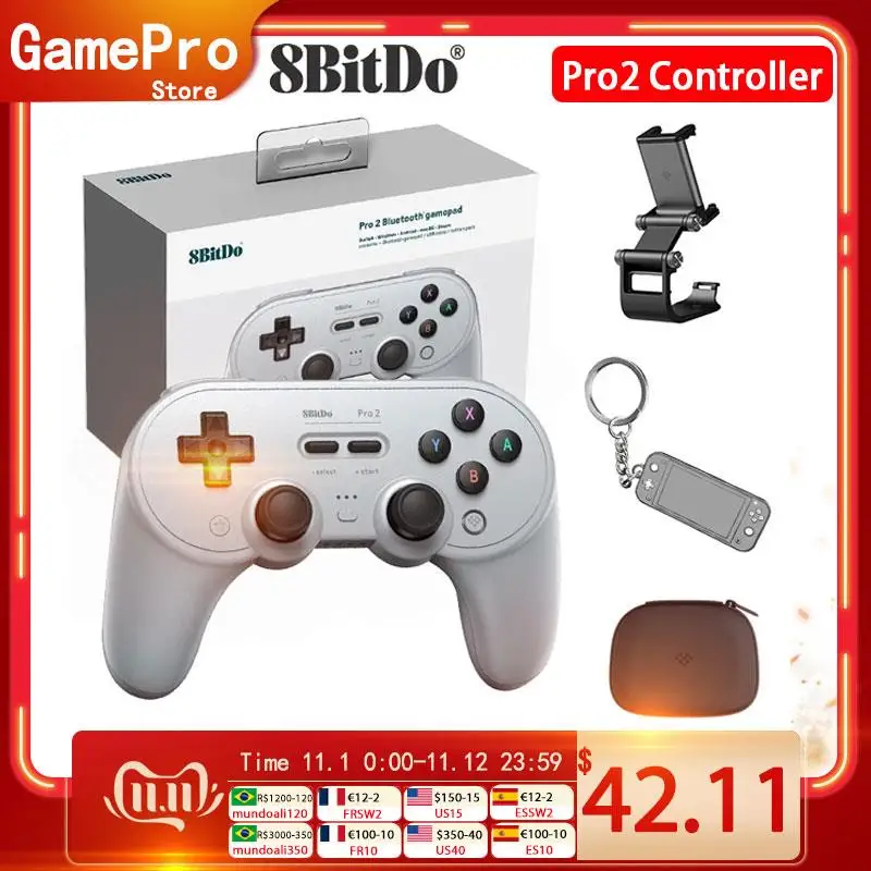 New 8BitDo Pro2 Bluetooth Controller Wireless Gamepad Joystick For Switch/ PC/macOS/Android/Steam/Raspberry Pi Game Accessory