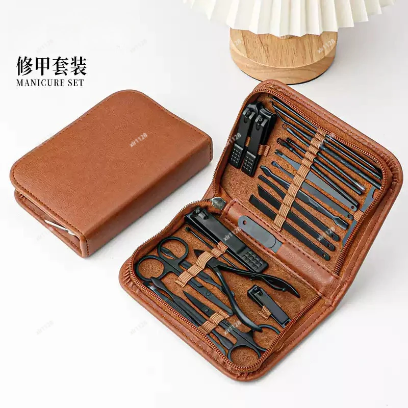 

Stainless Steel Manicure Grooming Kit Portable Nail Clipper Set with Storage Case