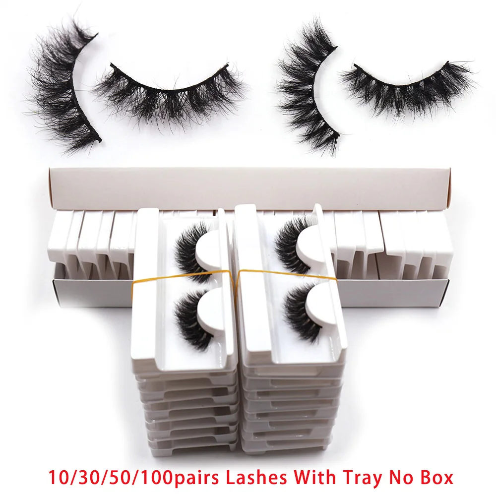 LEHUAMAO 5D Mink False Eyelashes Wholesale Fluffy Layered Messy Mink Lashes Bulk 30/60/100 Pairs Soft Natural Mink Lashes Makeup