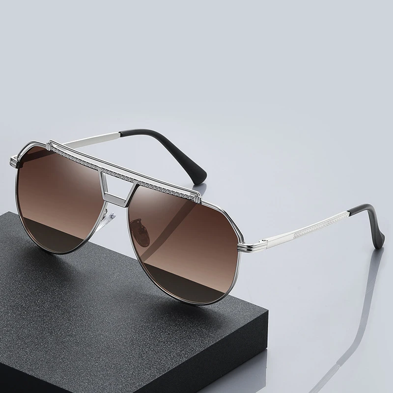 

New Fashion Polarized Sunglasses Vintage Sunglasses Men's Metal Glasses Frame Pilot Beach Driving Sunglasses