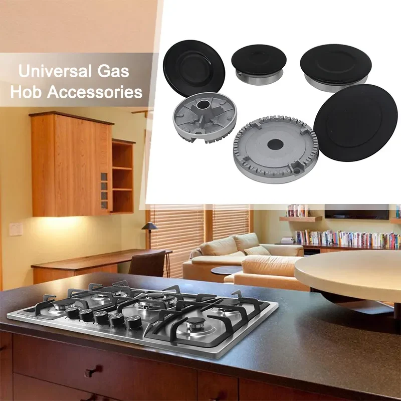 4 PCS Cooker Hat Set Oven Gas Stoves Hob Burner Crown Flame Cap Cover for Kitchen