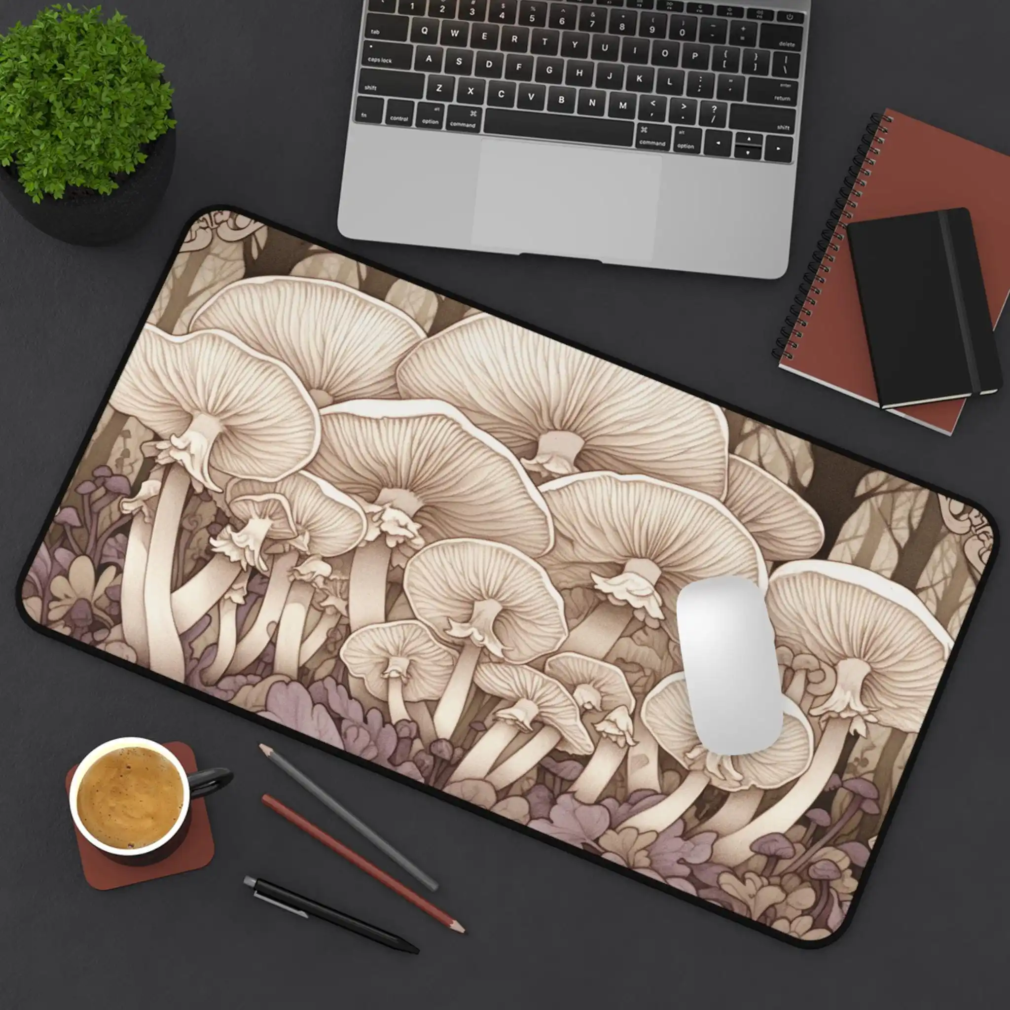New Art Style Mushroom Themed Deskmat,Non-Slip and Waterproof Mousepad,Office Gaming Desk Decoration Pad,Perfect Gift for Friend