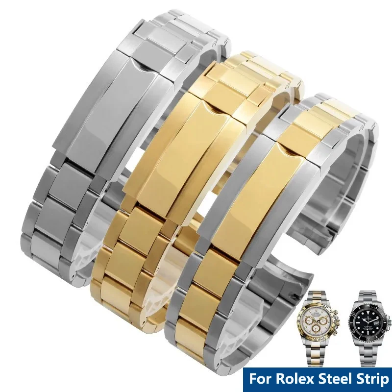 Watch Bracelet for Rolex DAYTONA GMT SUBMARINER Watch Accessories Metal Strap 20mm 21mm Solid Stainless Steel Watchbands